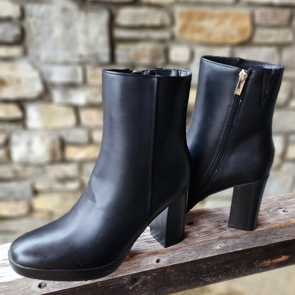 NY&C Black Chunky Heeled Boots NEW